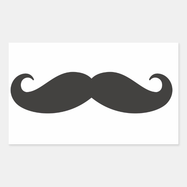 Klebstoff Mustache Rechteckiger Aufkleber (Vorderseite)