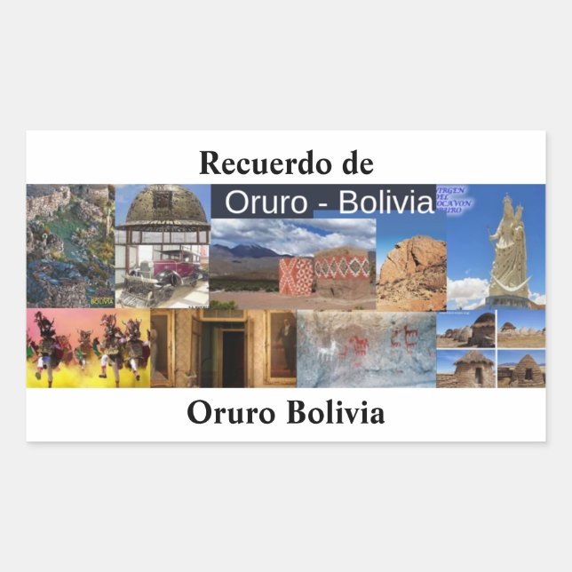Klebstoff recuerdo von Oruro Bolivien Rechteckiger Aufkleber (Vorderseite)
