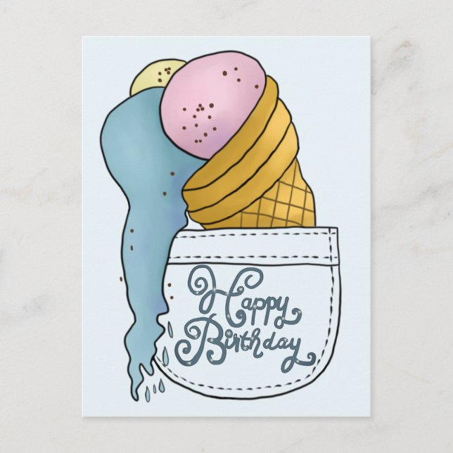 kleckerndes Eis Postkarte (Vorderseite)