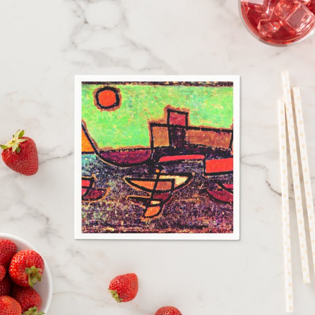 Klee - Abfahrender Dampfer Serviette (Beispiel)