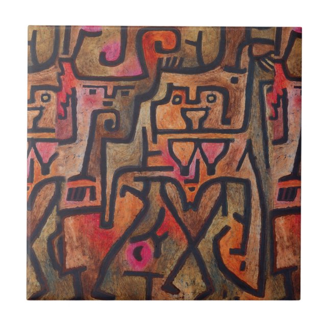 Klee Abstrakt Forest Expressionist Modern Art Fliese (Vorderseite)