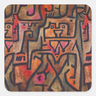 Klee Abstrakt Forest Expressionist Modern Art Quadratischer Aufkleber