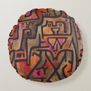 Klee Abstrakt Forest Expressionist Modern Art Rundes Kissen