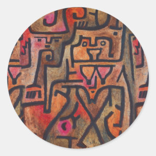 Klee Abstrakt Red Abstrakt Expressionist Nature Runder Aufkleber