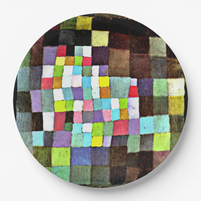 Klee - Abstraktion mit Verweis... Pappteller (Vorderseite)