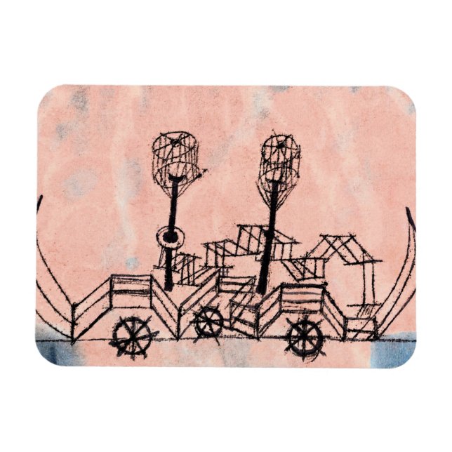 Klee - Alte Dampfer, abstrakte Kunst Magnet (Horizontal)