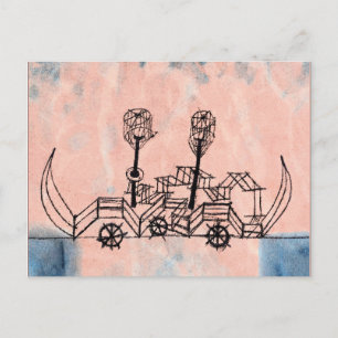 Klee - Alte Dampfer, abstrakte Kunst Postkarte