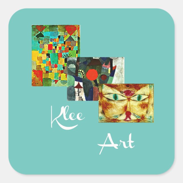 Klee - Berühmte Bilder von Paul Klee Quadratischer Aufkleber (Vorderseite)