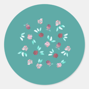 Klee-Blumen-großer glatter runder Aufkleber