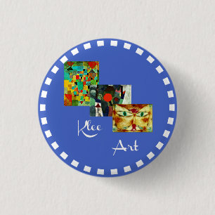Klee Collage Art mit Rundrahmen Button