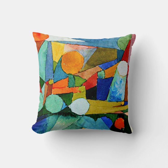 Klee - Colour-Shapes, famous painting, Kissen (Vorderseite)