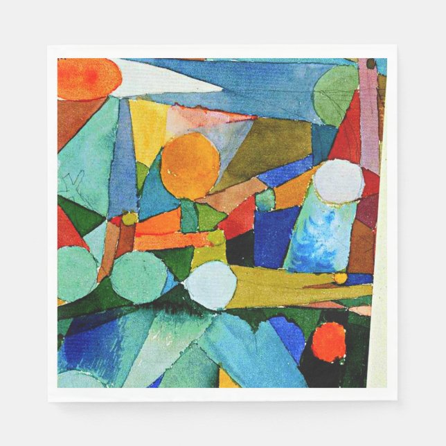 Klee - Colour-Shapes, famous painting, Serviette (Vorderseite)