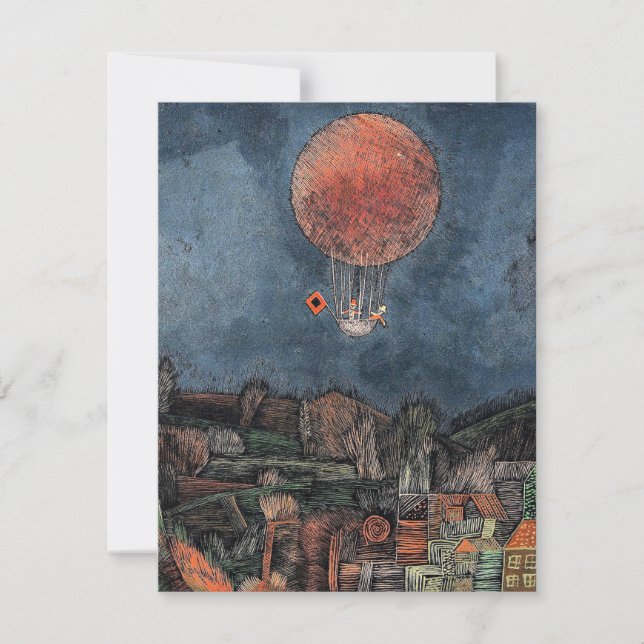 Klee - Der Luftballon, berühmtes Bild Karte (Vorderseite)