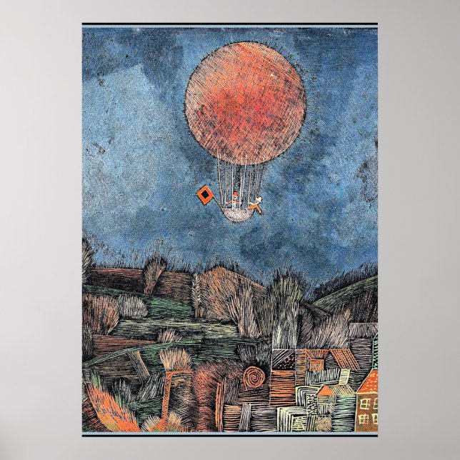 Klee - Der Luftballoon, abstract artwork Poster (Vorne)