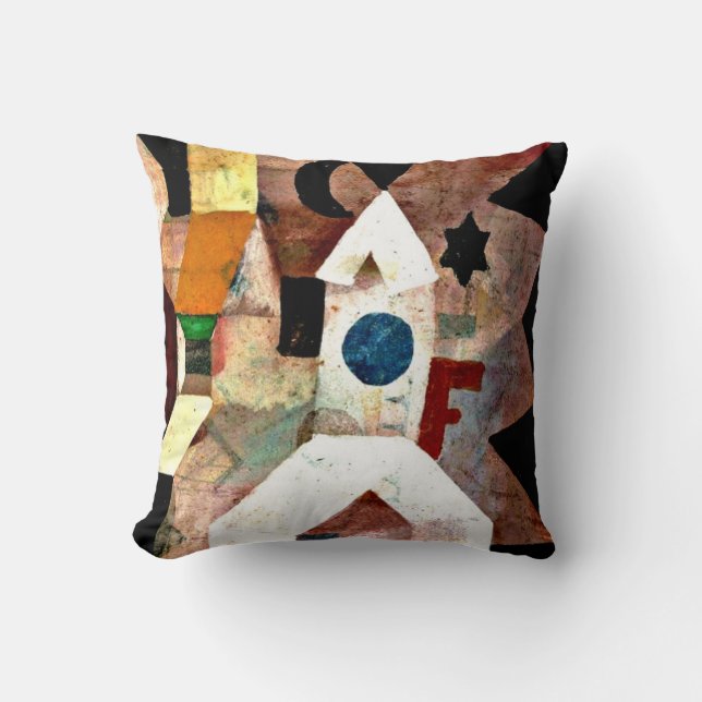 Klee - Die Kapelle, Gemälde Paul Klee Kissen (Vorderseite)