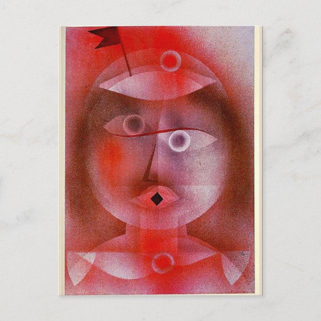 Klee - Die Maske mit der kleinen Flagge Postkarte (Vorderseite)