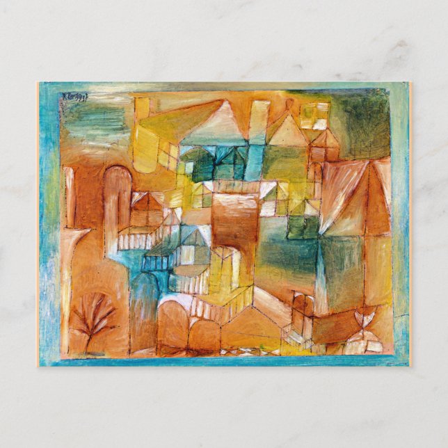 Klee - Fascade Brown-Green Postkarte (Vorderseite)