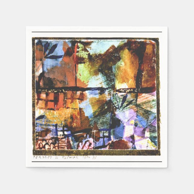 Klee - Fenster und Palmen Serviette (Vorderseite)