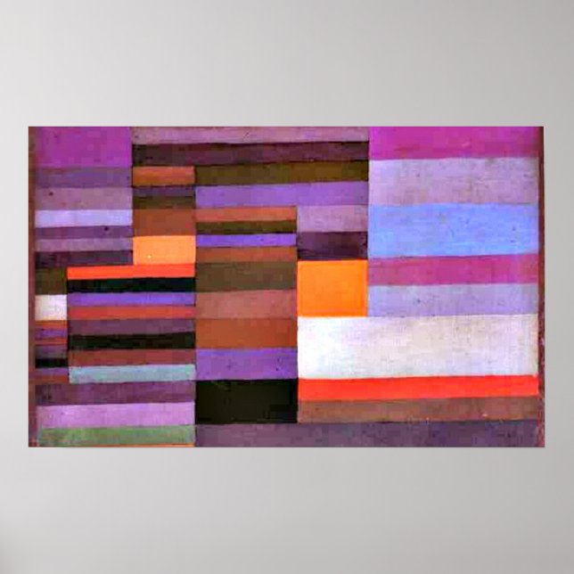 Klee - Feuer im Abend Poster (Vorne)