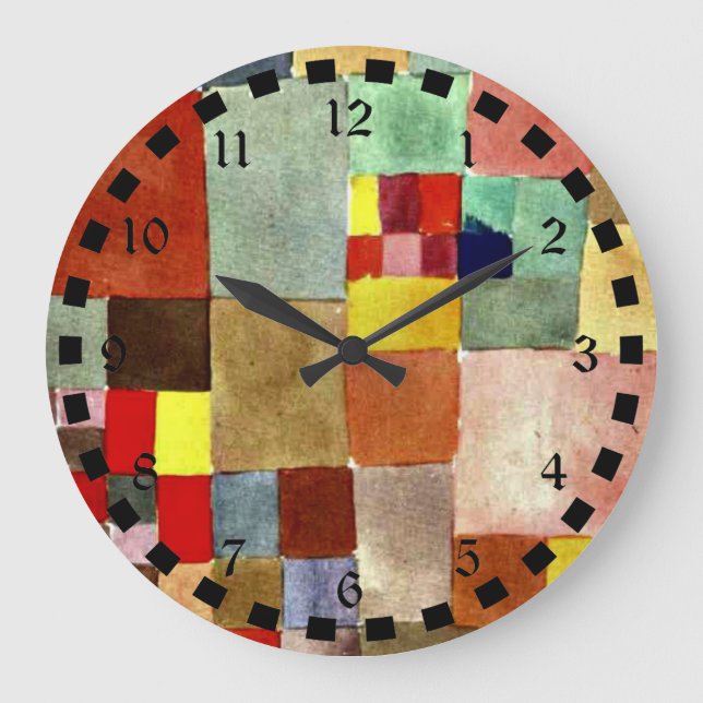 Klee: Flora on Sand Große Wanduhr (Vorderseite)