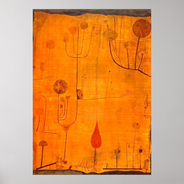 Klee - Früchte auf Rot Poster (Vorne)