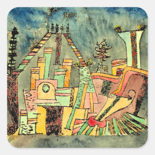 Klee - Garten auf Trümmern Quadratischer Aufkleber