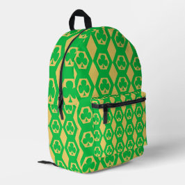 Klee Grün Gelb Sechseckmuster Bedruckter Rucksack
