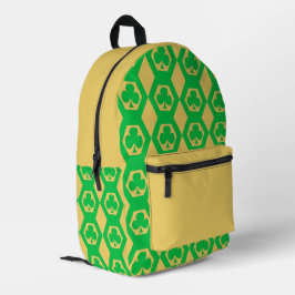 Klee Grün Gelb Sechseckmuster Bedruckter Rucksack