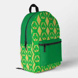 Klee Grün Gelb Sechseckmuster Bedruckter Rucksack