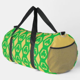 Klee Grün Gelb Sechseckmuster Groß Duffle Bag