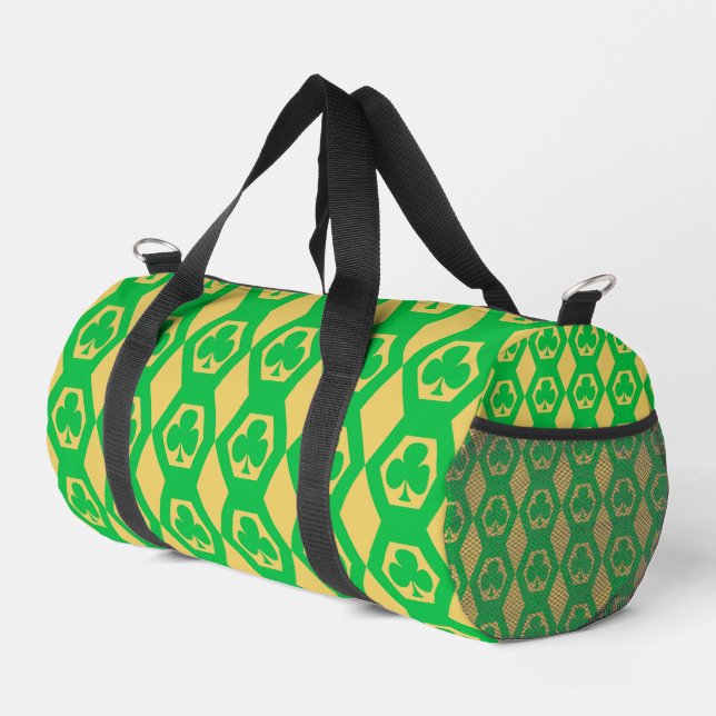 Klee Grün Gelb Sechseckmuster Klein Duffle Bag (Rechte Ecke)
