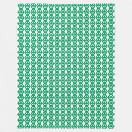Klee Grün Weiß Sechseck Muster Fleecedecke