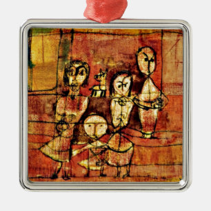 Klee - Kinder und Hund Ornament Aus Metall