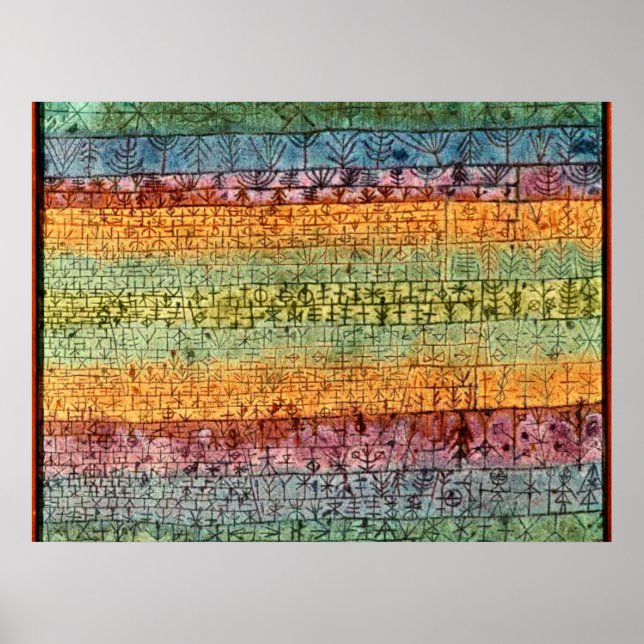 Klee - Kinderzimmer Tree, beliebtes abstraktes Kun Poster (Vorne)