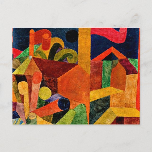 Klee - Landschaft mit Flaggen Postkarte (Vorderseite)