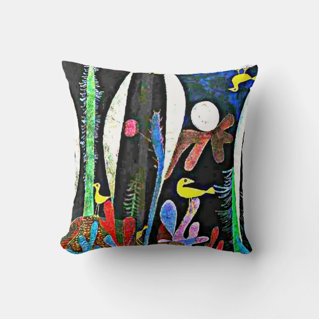 Klee - Landschaft mit Gelben Vögeln Kissen (Vorderseite)