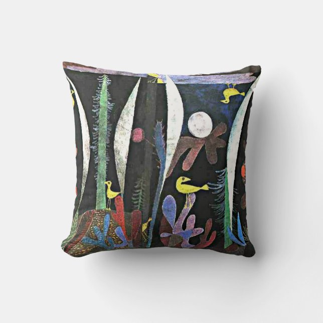 Klee - Landschaft mit Gelben Vögeln Kissen (Vorderseite)