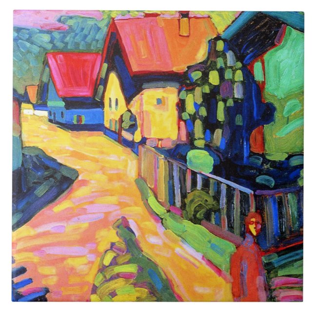 Klee - Murnau-Straße mit Frauen, Fliese (Vorderseite)