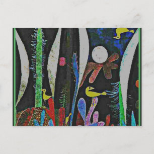 Klee - Paysage avec carte postale Oiseaux jaunes