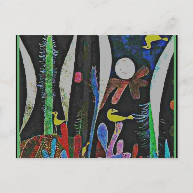 Klee - Paysage avec carte postale Oiseaux jaunes (Devant)