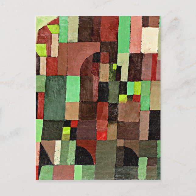 Klee - Rote, grüne und violett-gelbe Rhythmen Postkarte (Vorderseite)