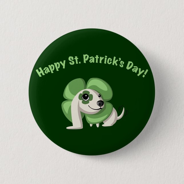 Klee sagt "glücklichen St Patrick Tag! " Button (Vorderseite)