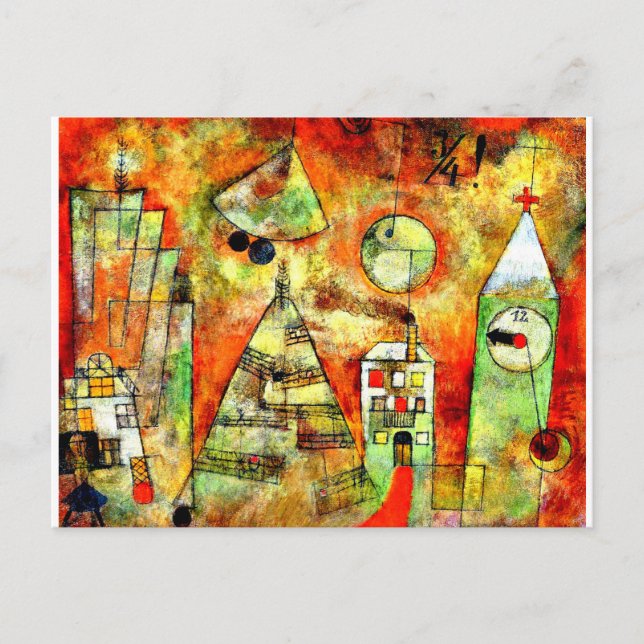 Klee - Schicksalsstunde im Vierteljahr bis Zwölf Postkarte (Vorderseite)