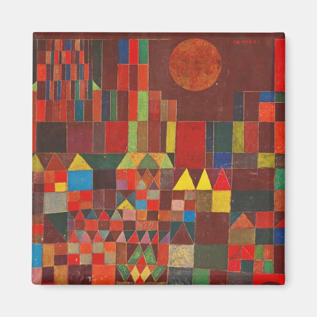 Klee - Schloss und Sonne, abstrakt Magnet (Vorne)