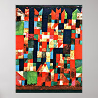 Klee - Stadtbild mit rot und grün