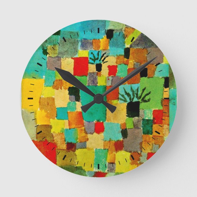 Klee - Südgarten (Tunesischer Garten) Runde Wanduhr (Vorderseite)