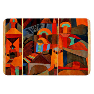 Klee - Tempelgärten, farbenfrohe abstrakte Kunst Magnet