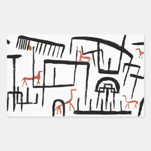 Klee - Tiere in einer Umschließung Rechteckiger Aufkleber