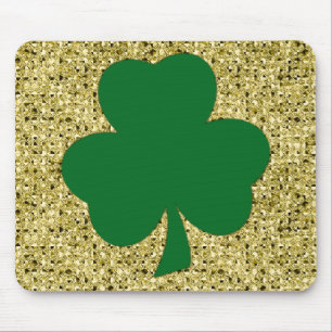 Kleeblatt auf Gold Mousepad