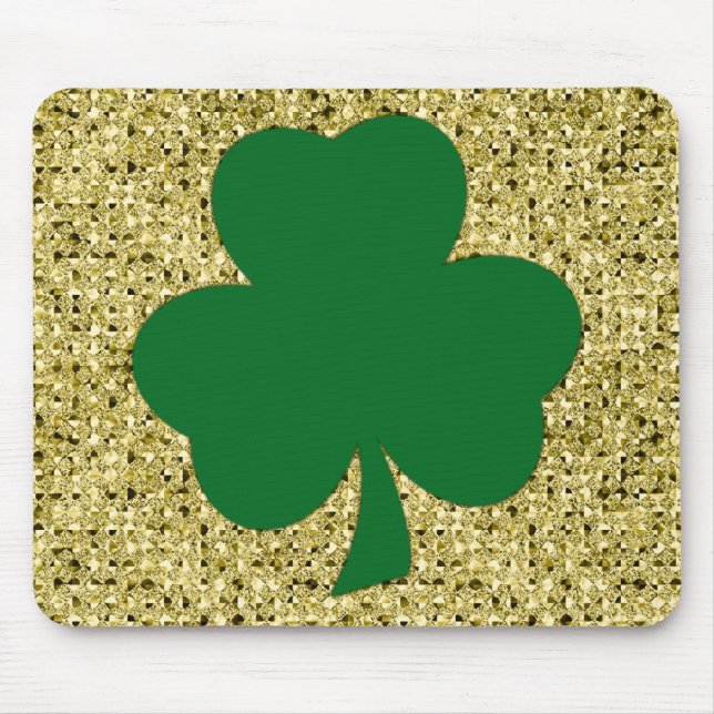 Kleeblatt auf Gold Mousepad (Vorne)